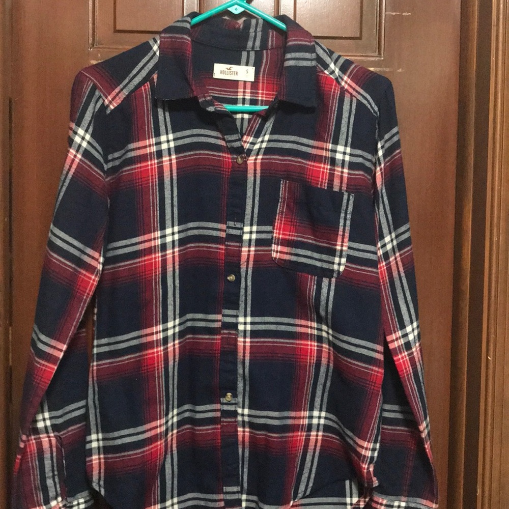 Plaid Hollister button down size small